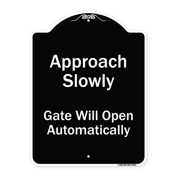 Designer Series-Approach Slowly Gate Will Open Automatically, 24" x 18", BW-1824-9864
